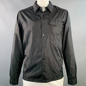 MONCLER Size XXL Black Polyamide Snaps Windbreaker Jacket